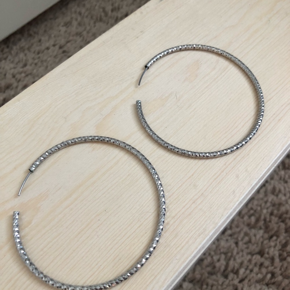 Large silver hoop earrings